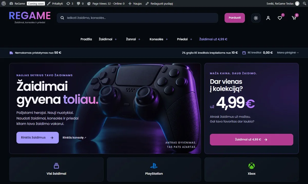 ReGame website
