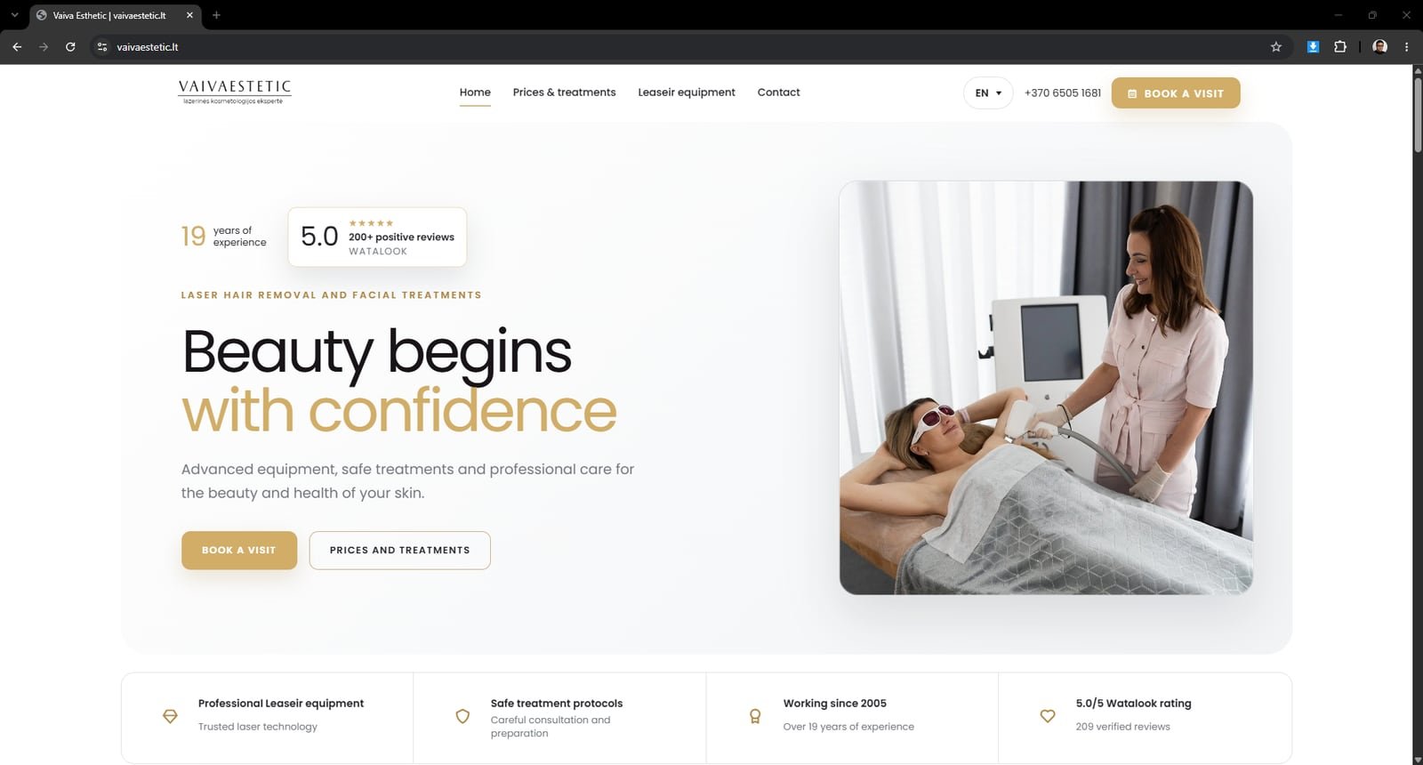 Vaiva Estetic website